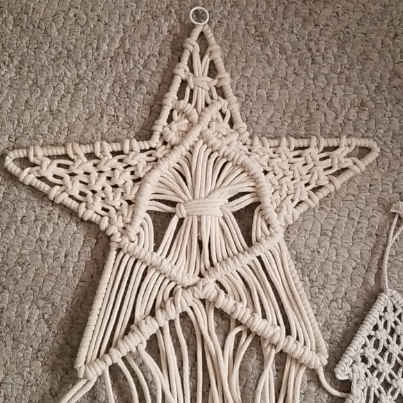 Vintage Macrame Holiday Star and Tree - Picture 2 of 5